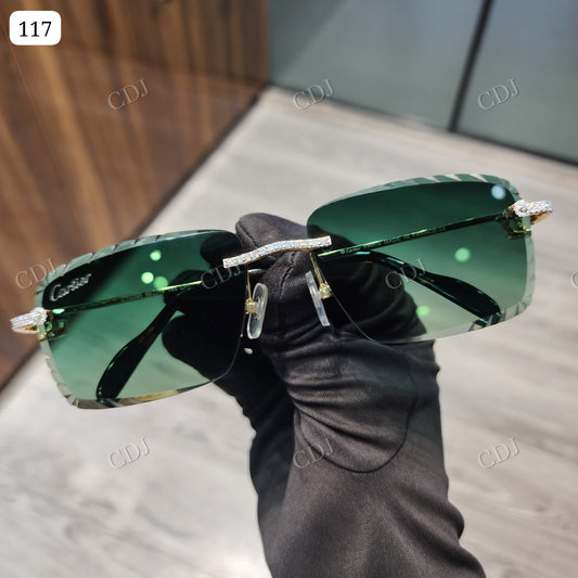 Green Shades Hip Hop Moissanite Sunglasses