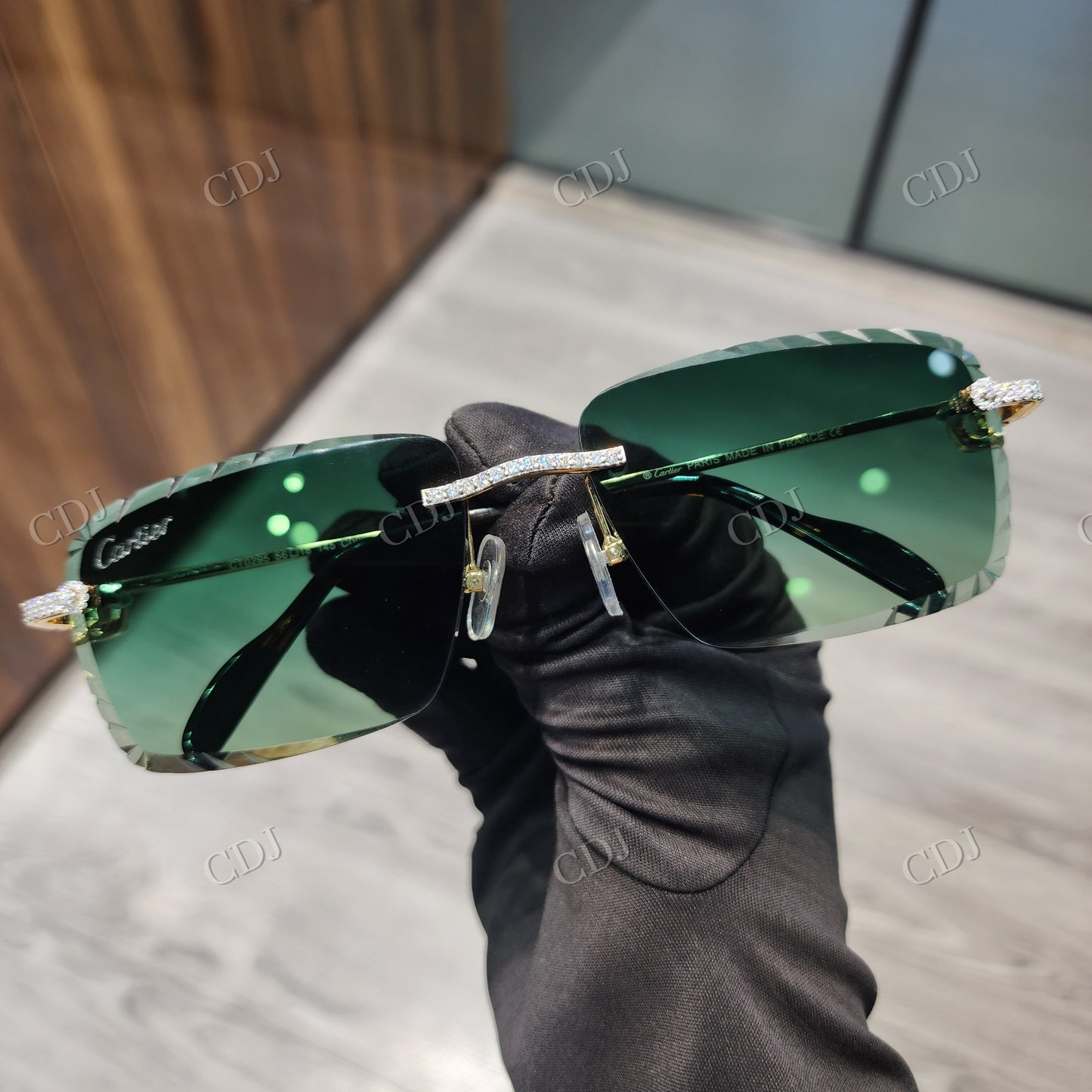 Green Shades Hip Hop Moissanite Sunglasses