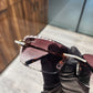 Luxury Hip Hop Female Brown Square Sun Glasses