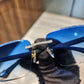 Blue Frame Moissanite Women's Sunglasses