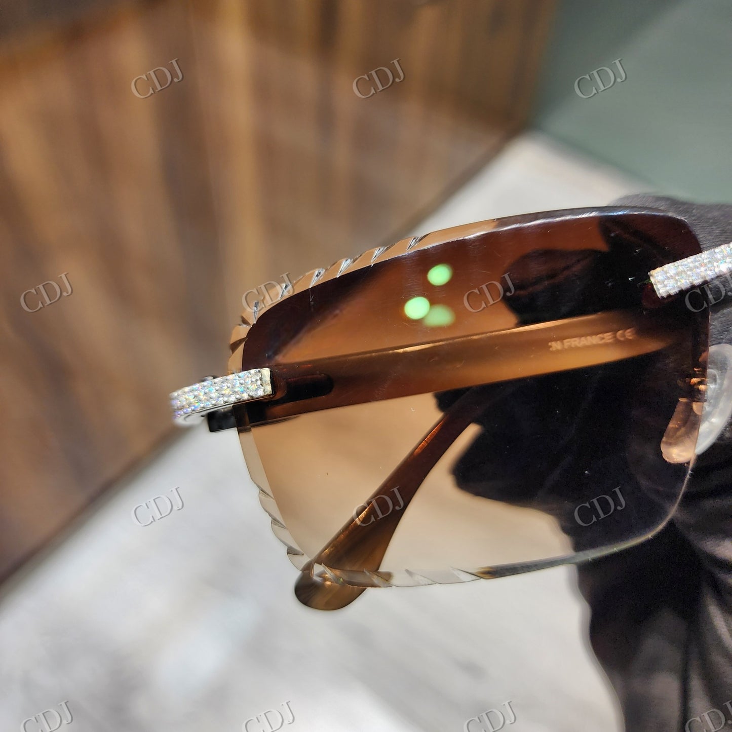 Brown Lens VVS Moissanite Sunglasses For Men