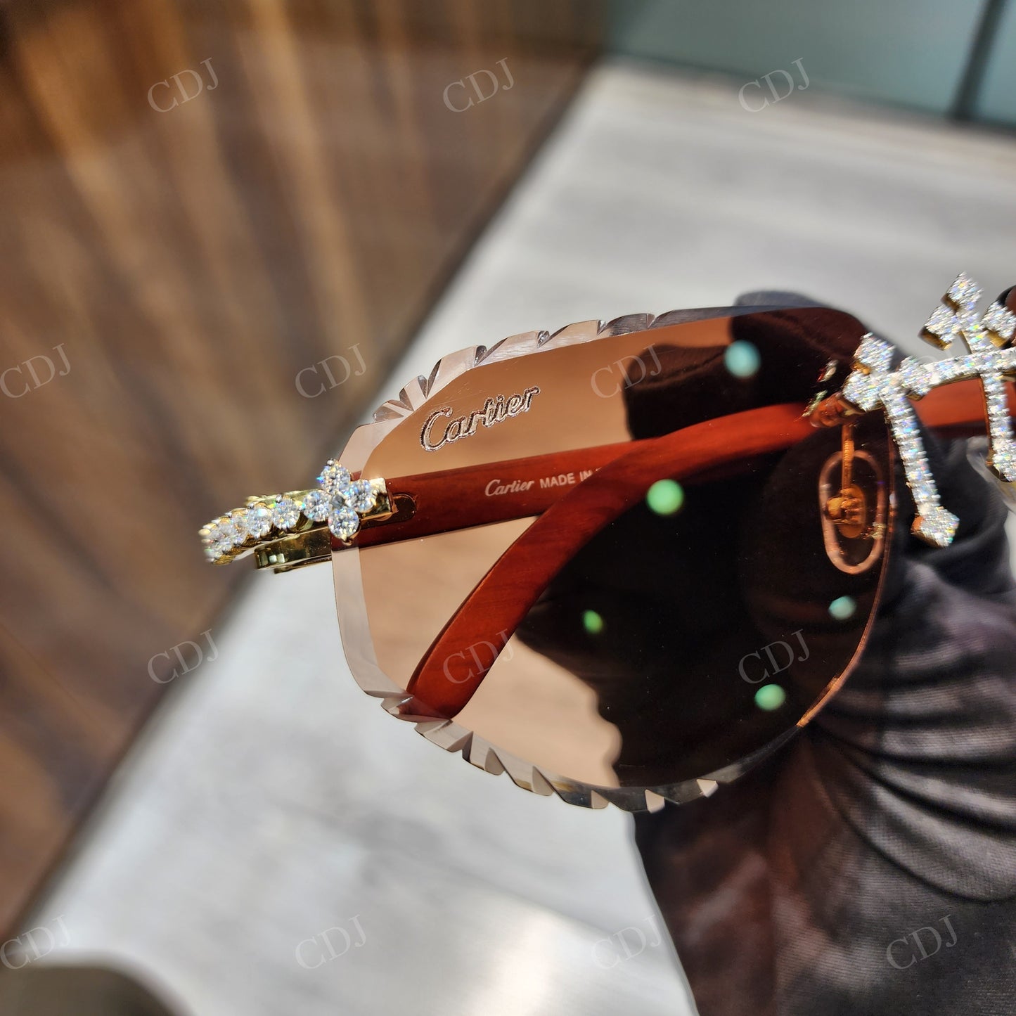 Brown Shades VVS Studded Sunglasses