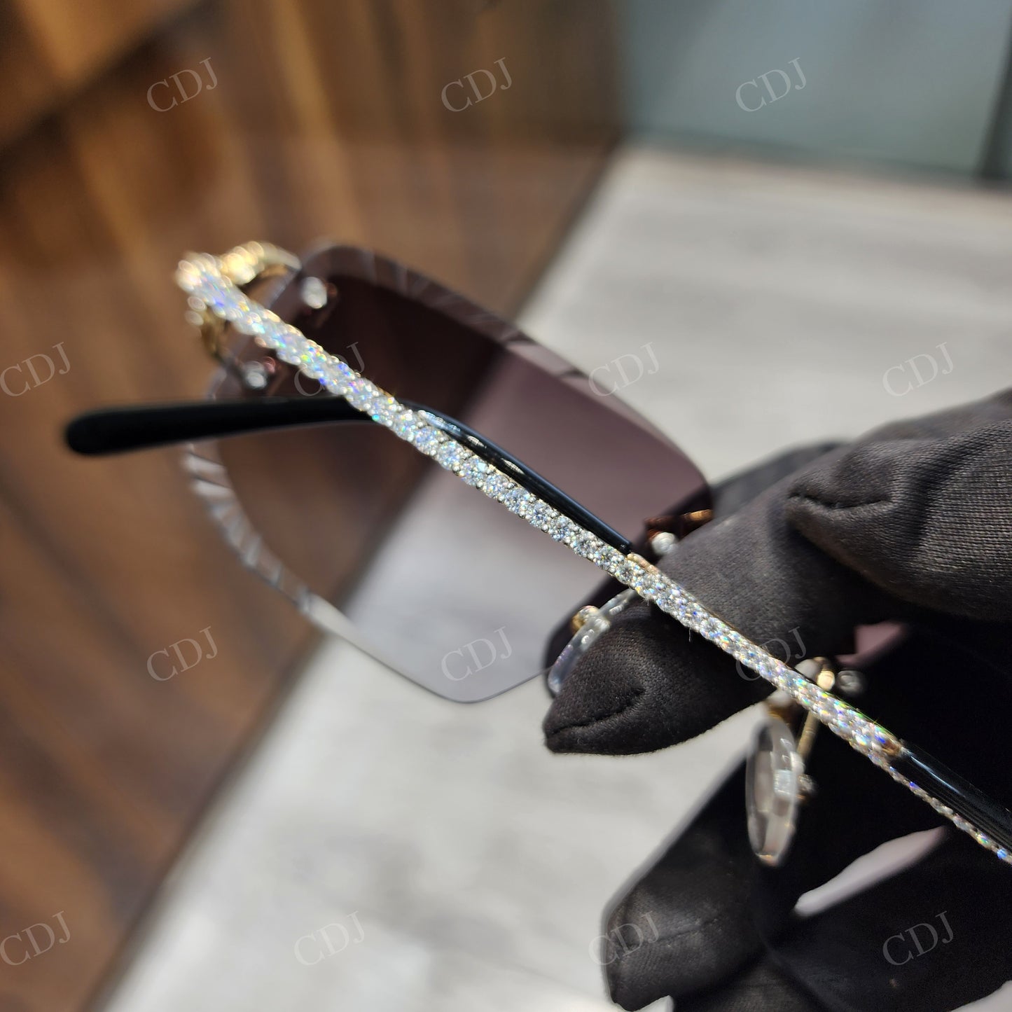 Custom Cross Design Moissanite Sunglasses