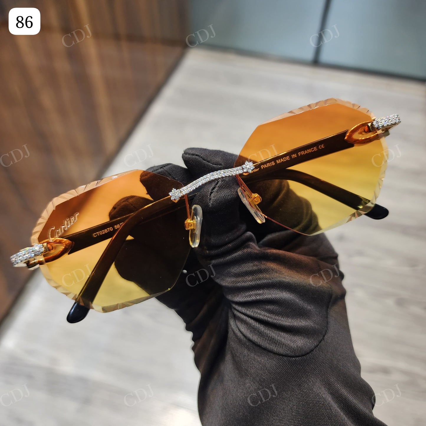 Hip Hop Iced Out Yellow Shades Sunglasses