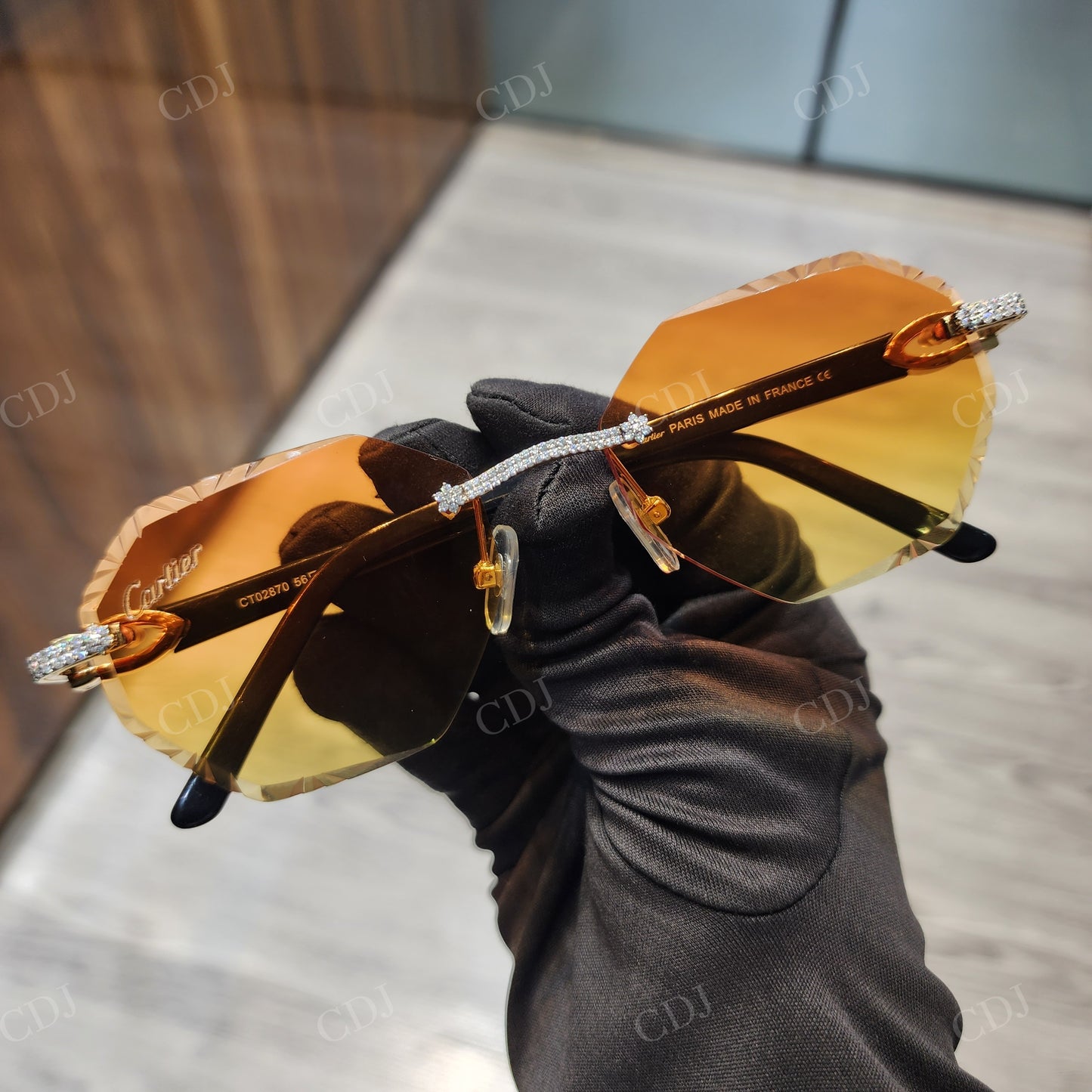 Hip Hop Iced Out Yellow Shades Sunglasses