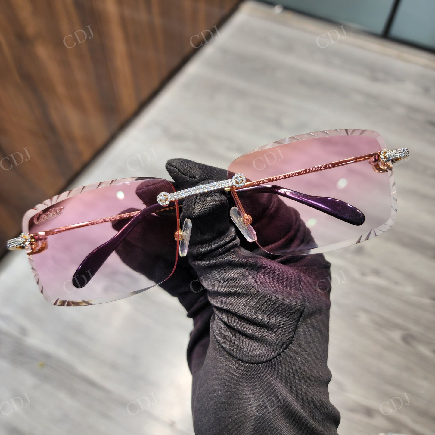 Luxurious Pink Frame VVS Moissanite Sunglasses