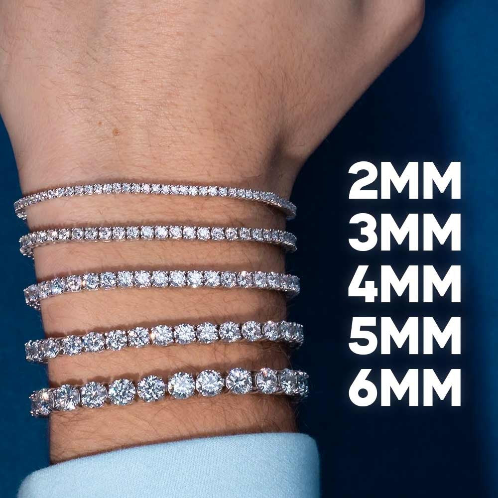 6MM VVS1 Moissanite Sterling Silver Tennis Bracelet