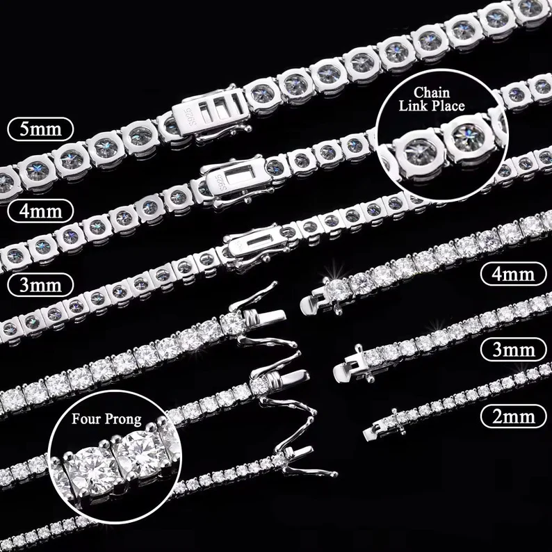 Moissanite Tennis Bracelet 2mm -6mm Iced Out Bracelet