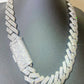 20MM Moissanite Cuban Link Sterling Silver Chain