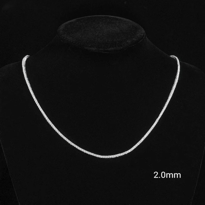 2MM Moissanite 925 Sterling Silver Tennis Chain