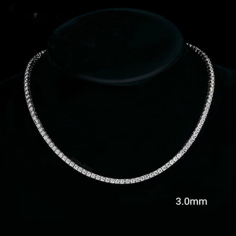 3MM VVS Moissanite 925 Sterling Silver Tennis Chain