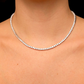 2MM Colorless Moissanite Diamond Sterling Silver Hip Hop Tennis Chain