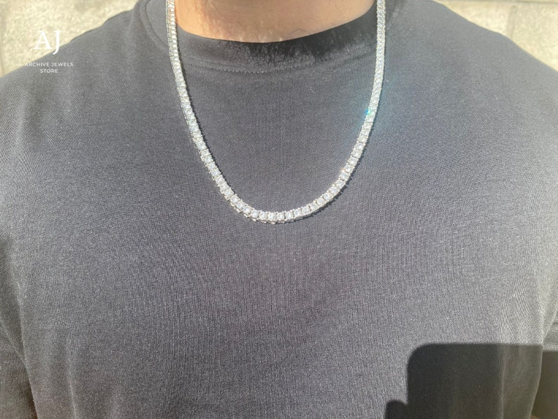 3MM Iced Out 925 Silver Moissanite Tennis Chain