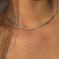 2MM Colorless Moissanite Diamond Sterling Silver Hip Hop Tennis Chain